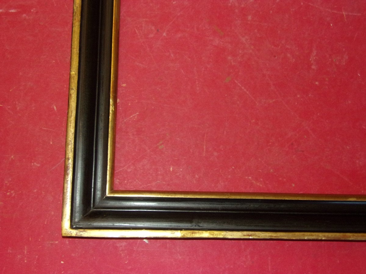 19th Century Frame, In Black And Gold Wood, Napoleon III.-photo-1