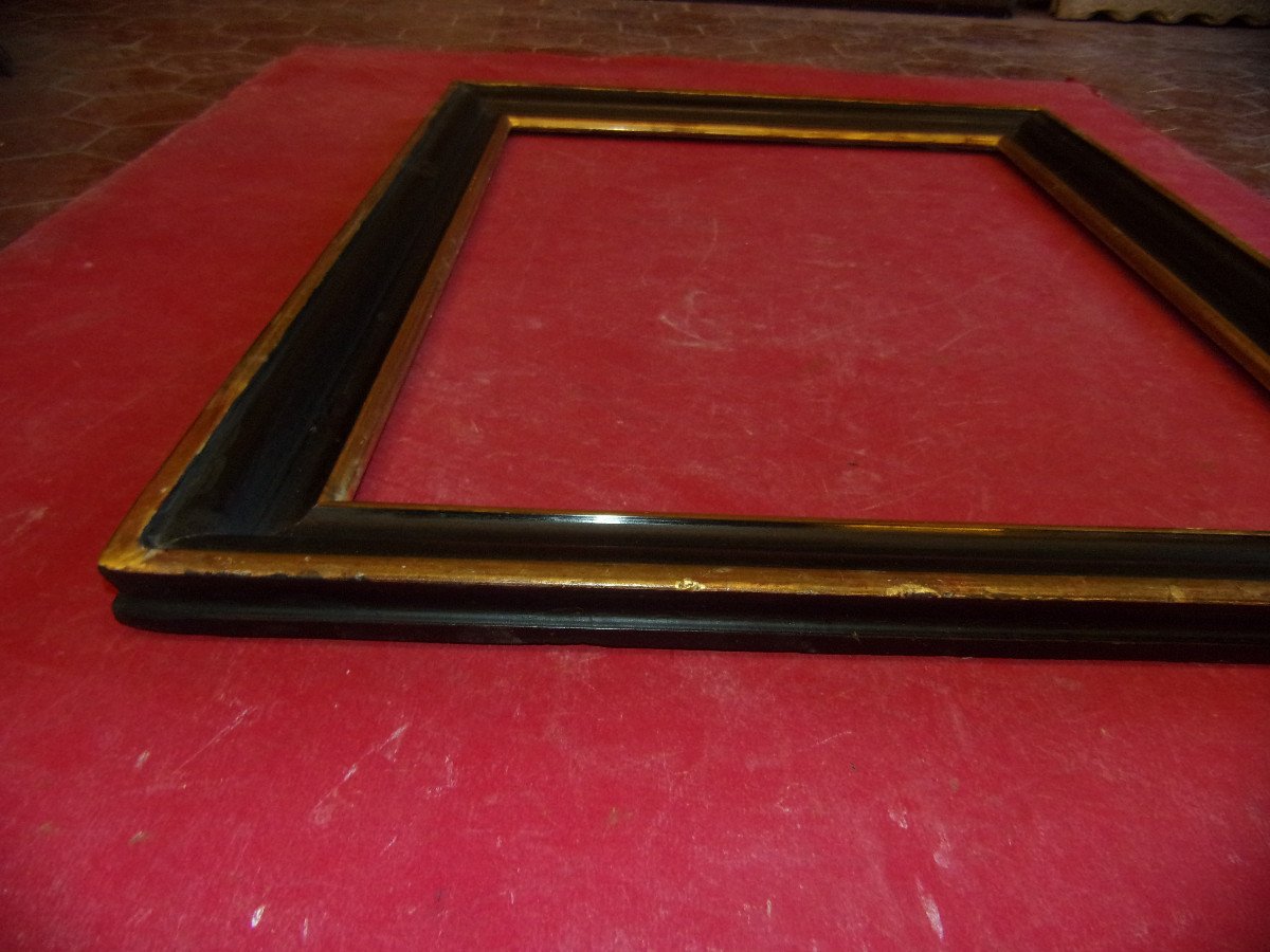 19th Century Frame, In Black And Gold Wood, Napoleon III.-photo-4