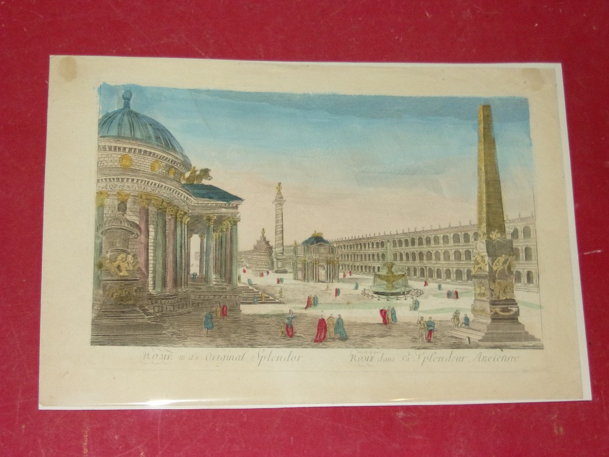 Rome, In Its Ancient Splendor, 18th Century Optical View.