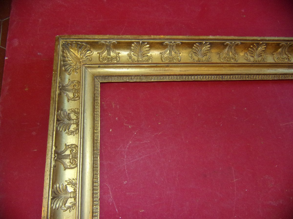 19th Century Frame, Empire, In Gilded Wood.-photo-2