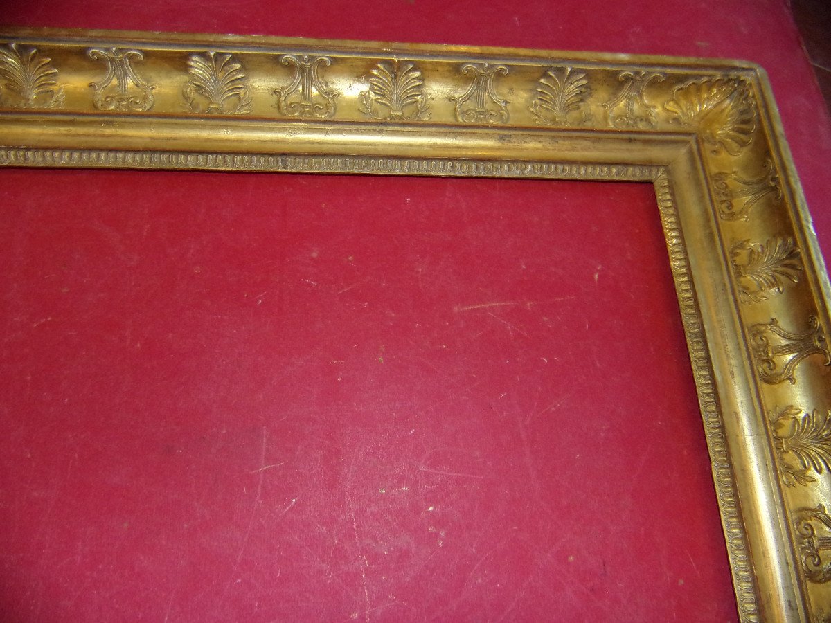 19th Century Frame, Empire, In Gilded Wood.-photo-3