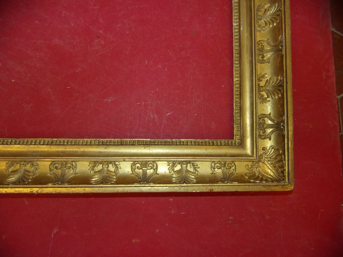 19th Century Frame, Empire, In Gilded Wood.-photo-4