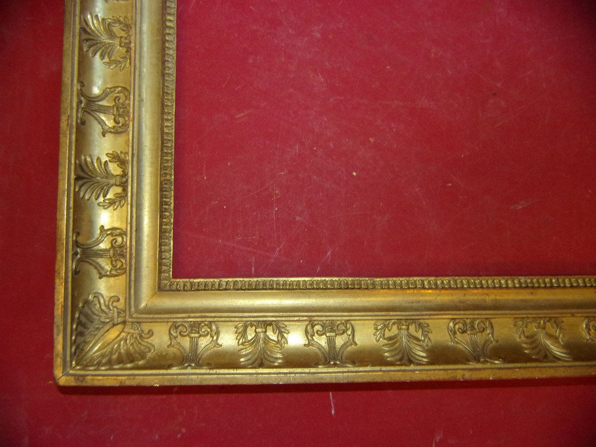 19th Century Frame, Empire, In Gilded Wood.-photo-1