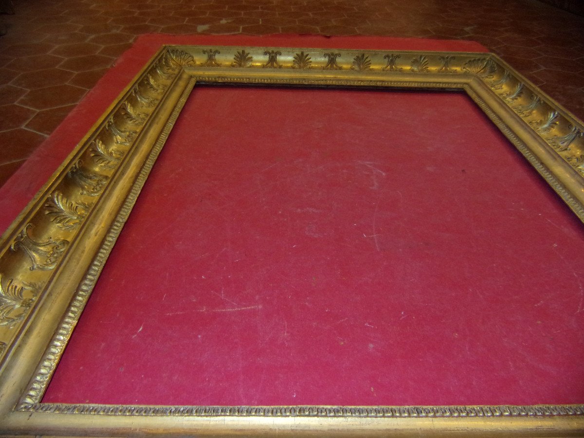 19th Century Frame, Empire, In Gilded Wood.-photo-3