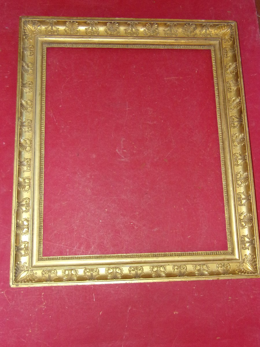 19th Century Frame, Empire, In Gilded Wood.