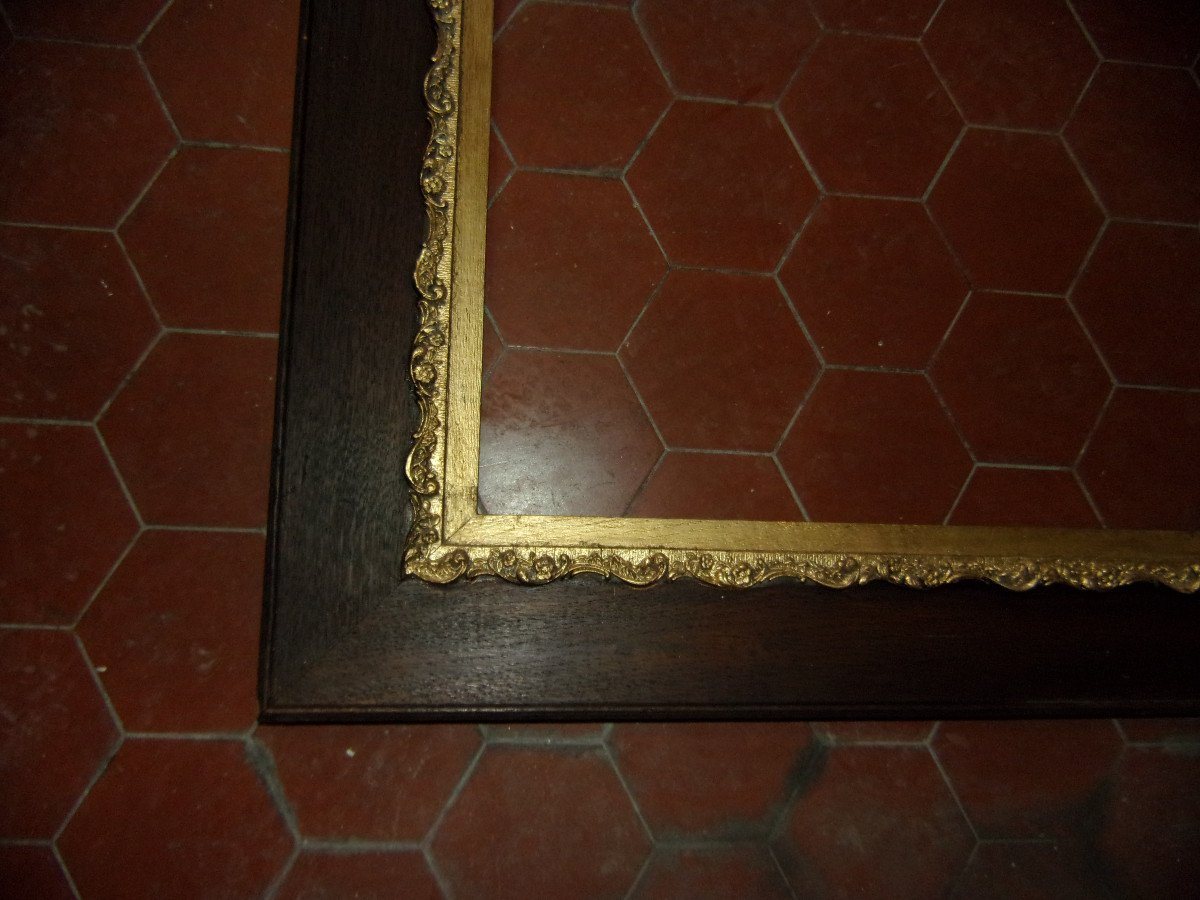 19th Century Frame, In Wood And Gilded.-photo-1