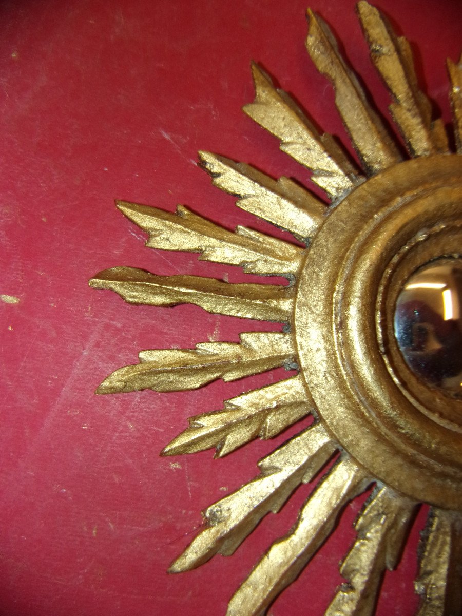 Witch Mirror, Late 19th Century, Gilded Wood.-photo-1