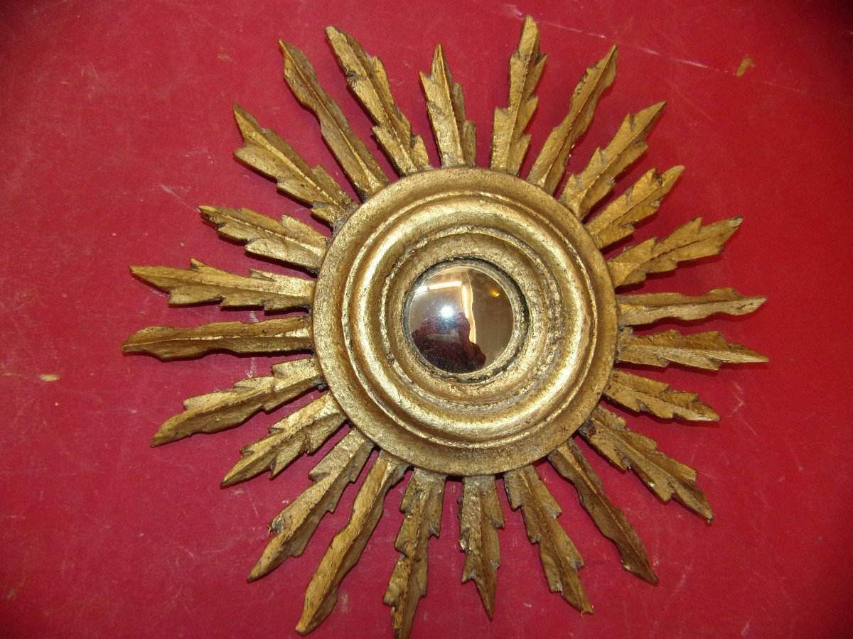 Witch Mirror, Late 19th Century, Gilded Wood.