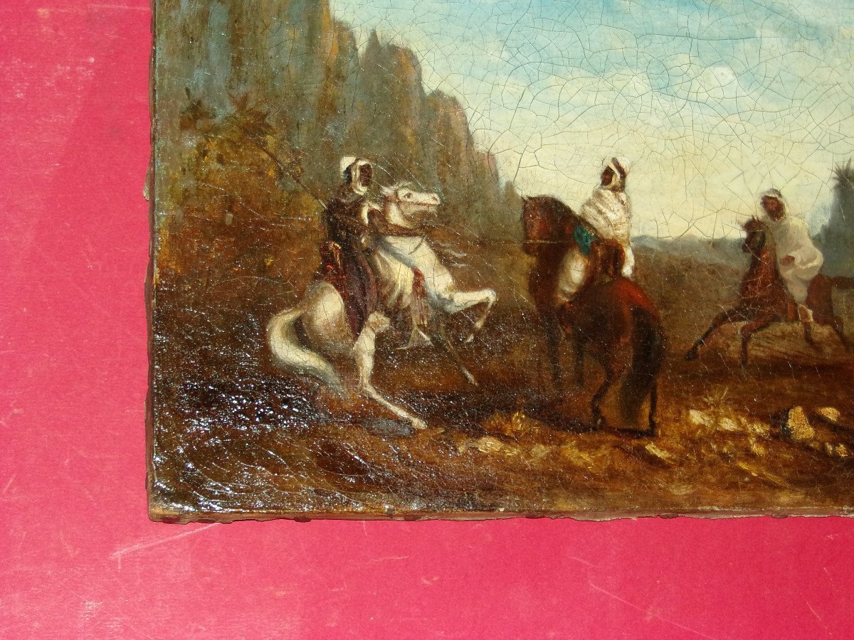 Orientalist Scene, 19th Century Painting.-photo-2