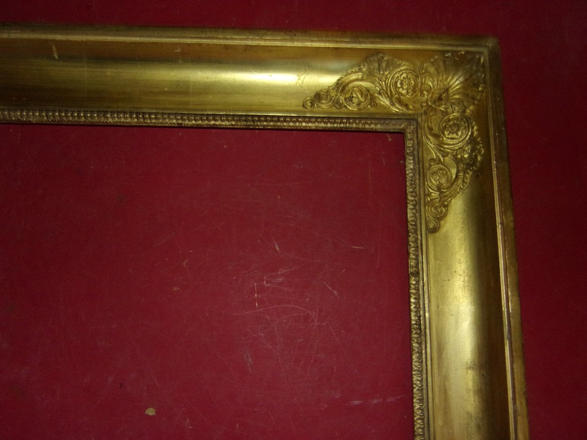 19th Century Frame, Empire, In Gilded Wood.-photo-3