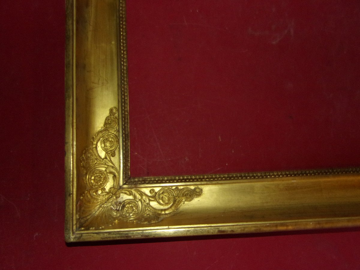 19th Century Frame, Empire, In Gilded Wood.-photo-1