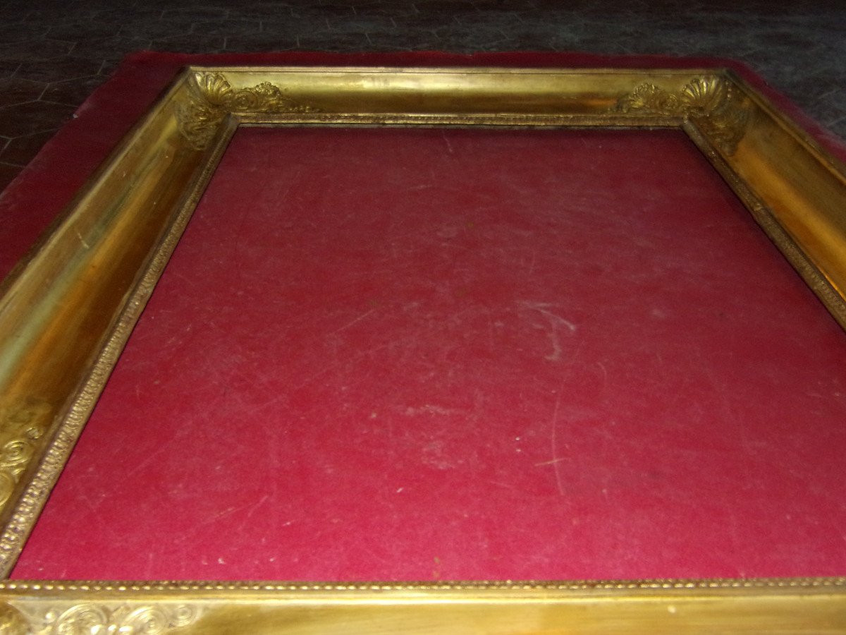 19th Century Frame, Empire, In Gilded Wood.-photo-3