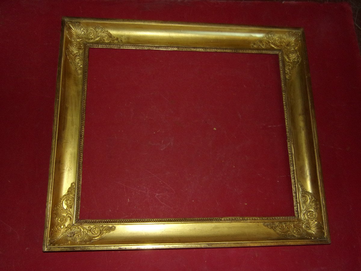 19th Century Frame, Empire, In Gilded Wood.