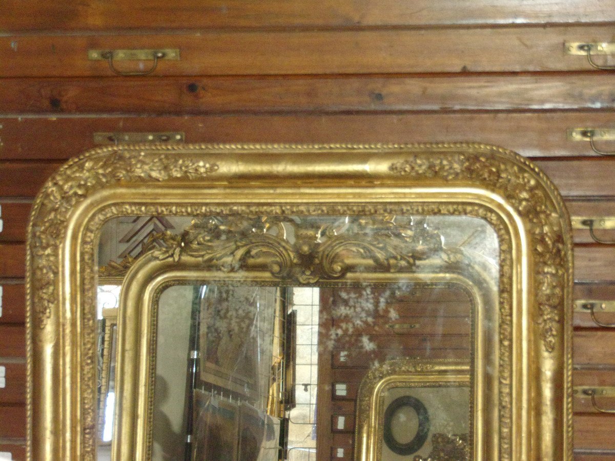 Miroir Louis Philippe, époque 19ème, En Bois Doré.-photo-2