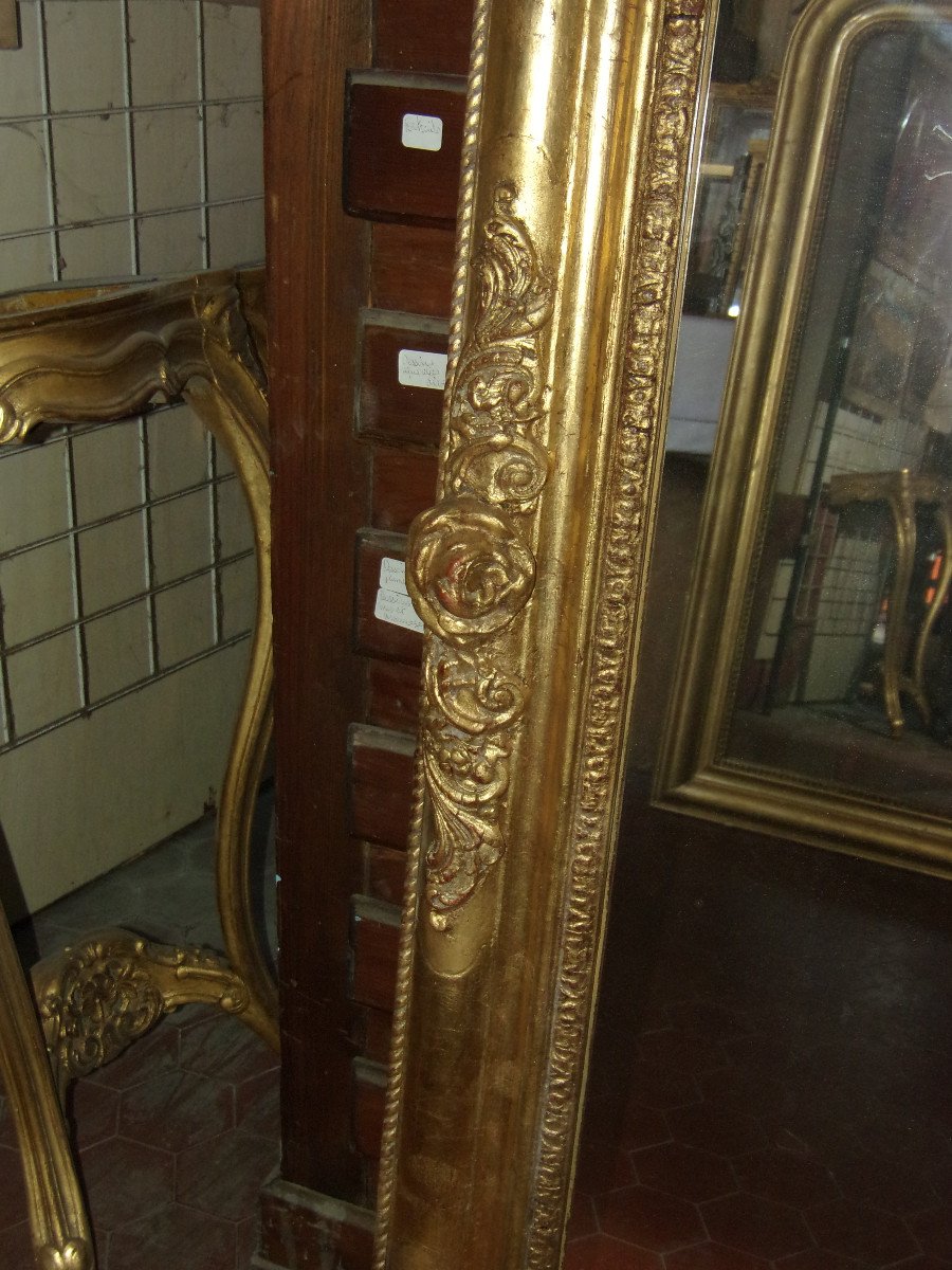 Miroir Louis Philippe, époque 19ème, En Bois Doré.-photo-4