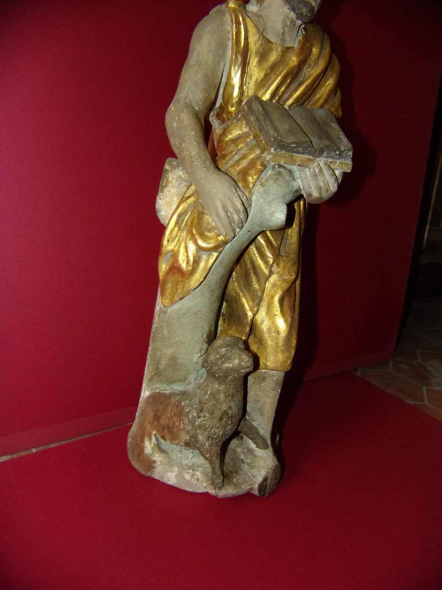 Statue, Christ  En Bois Sculpté, Polychrome, époque 18ème.-photo-1