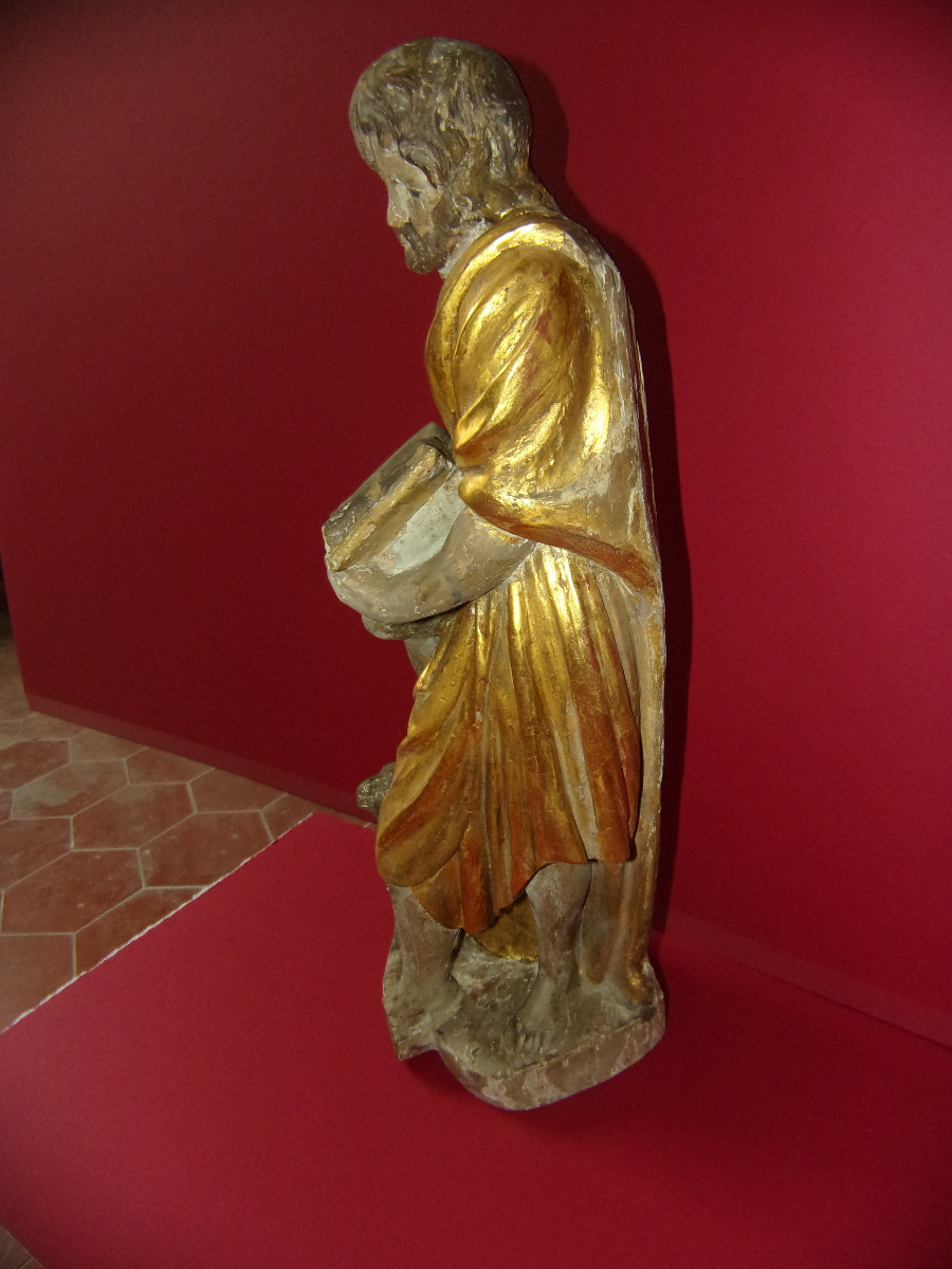 Statue, Christ  En Bois Sculpté, Polychrome, époque 18ème.-photo-2