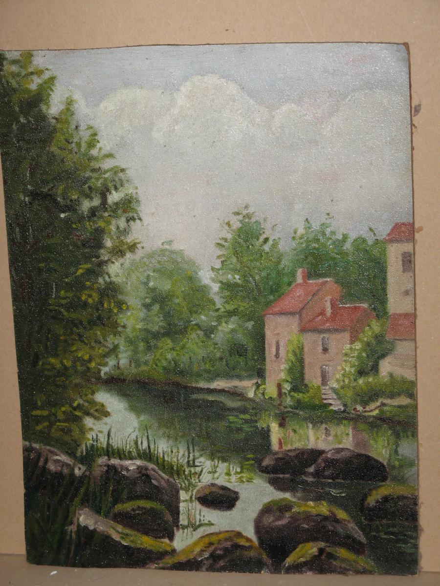 Peinture à l'Huile, Paysage, 20ème.