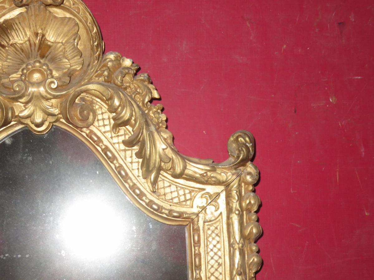 Mirror Carved And Gilded 19th Time.-photo-4