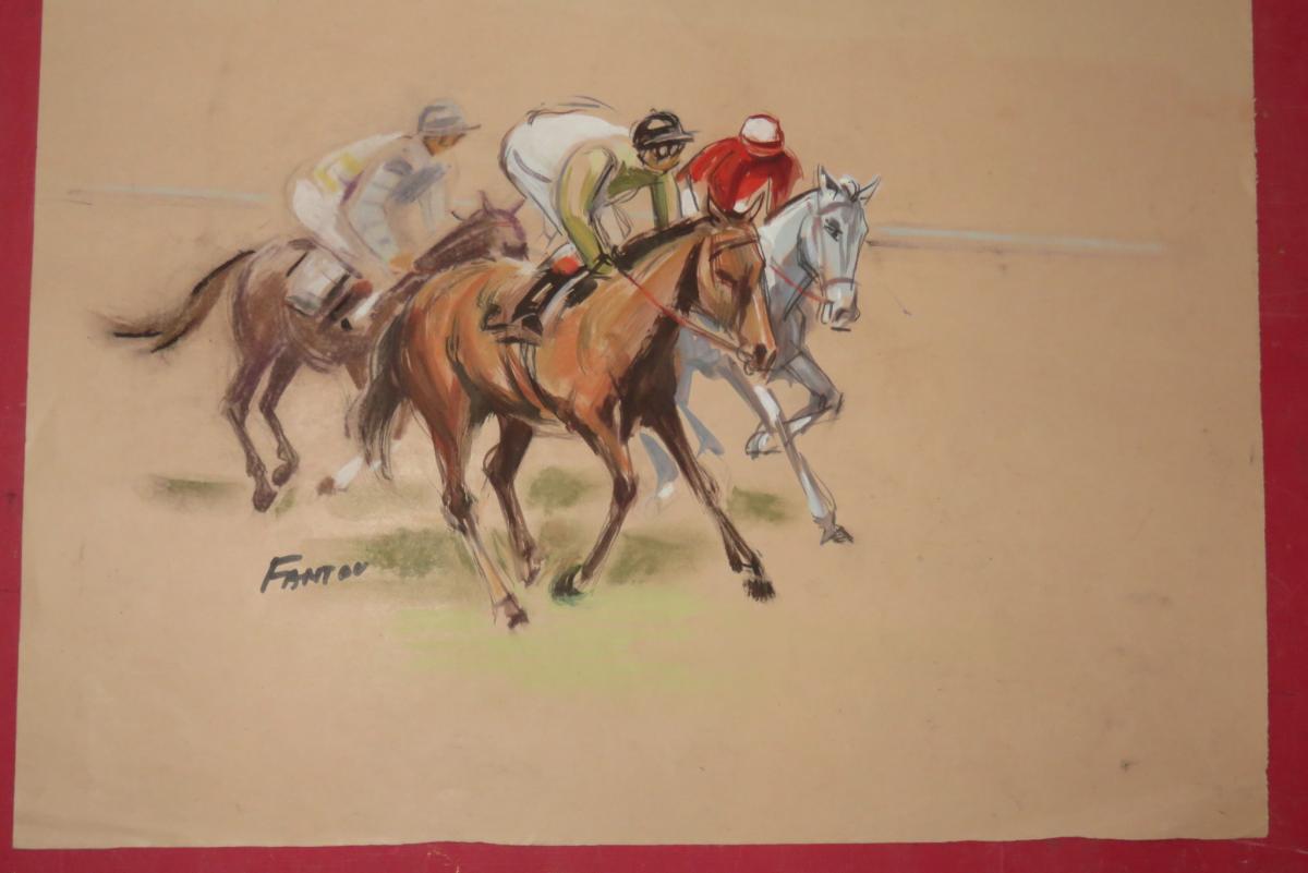 Hyppic Race, Watercolor 20th Century.-photo-3