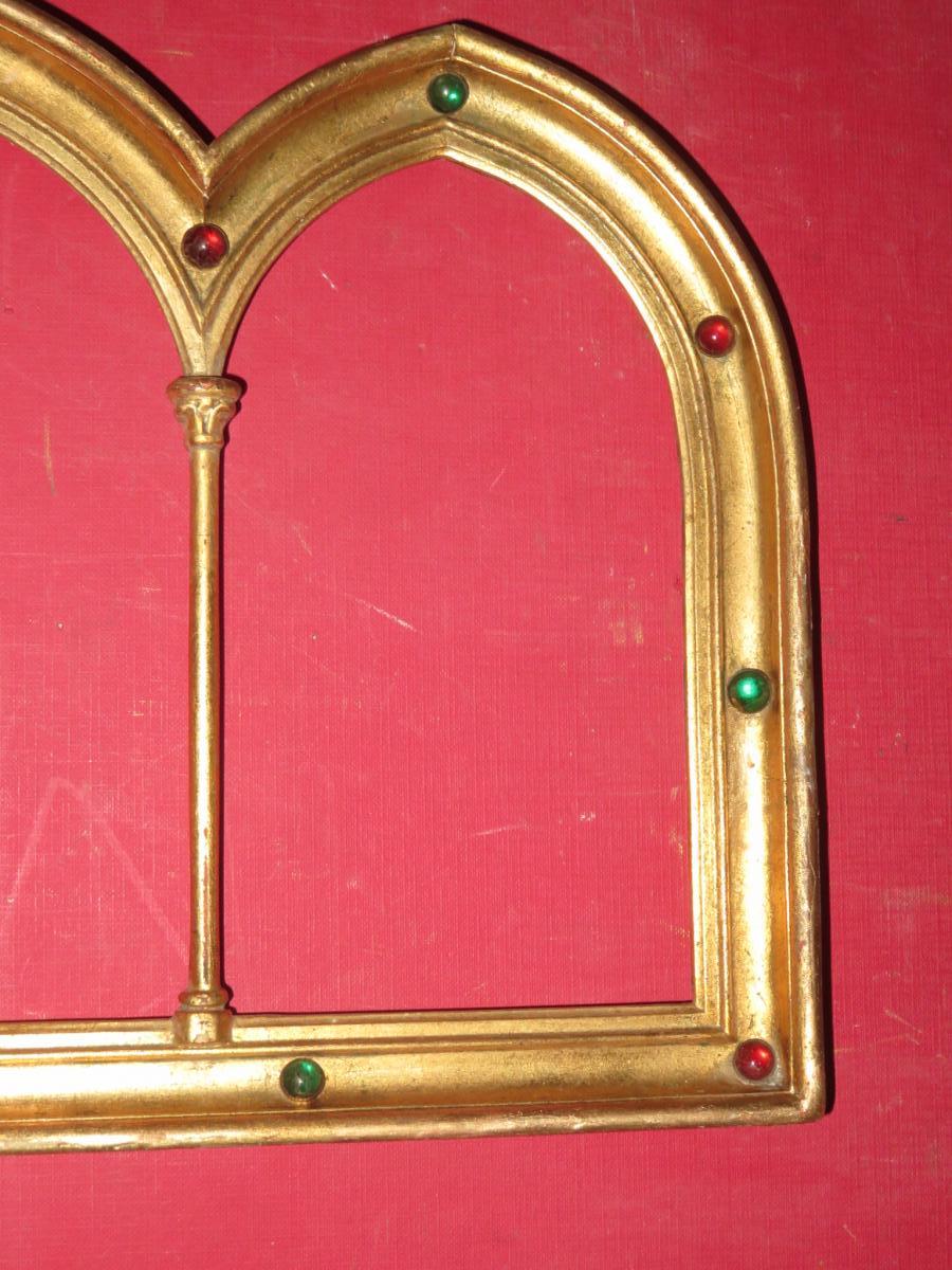 Triptych Frame In Gilded Wood, Period 19th.-photo-4
