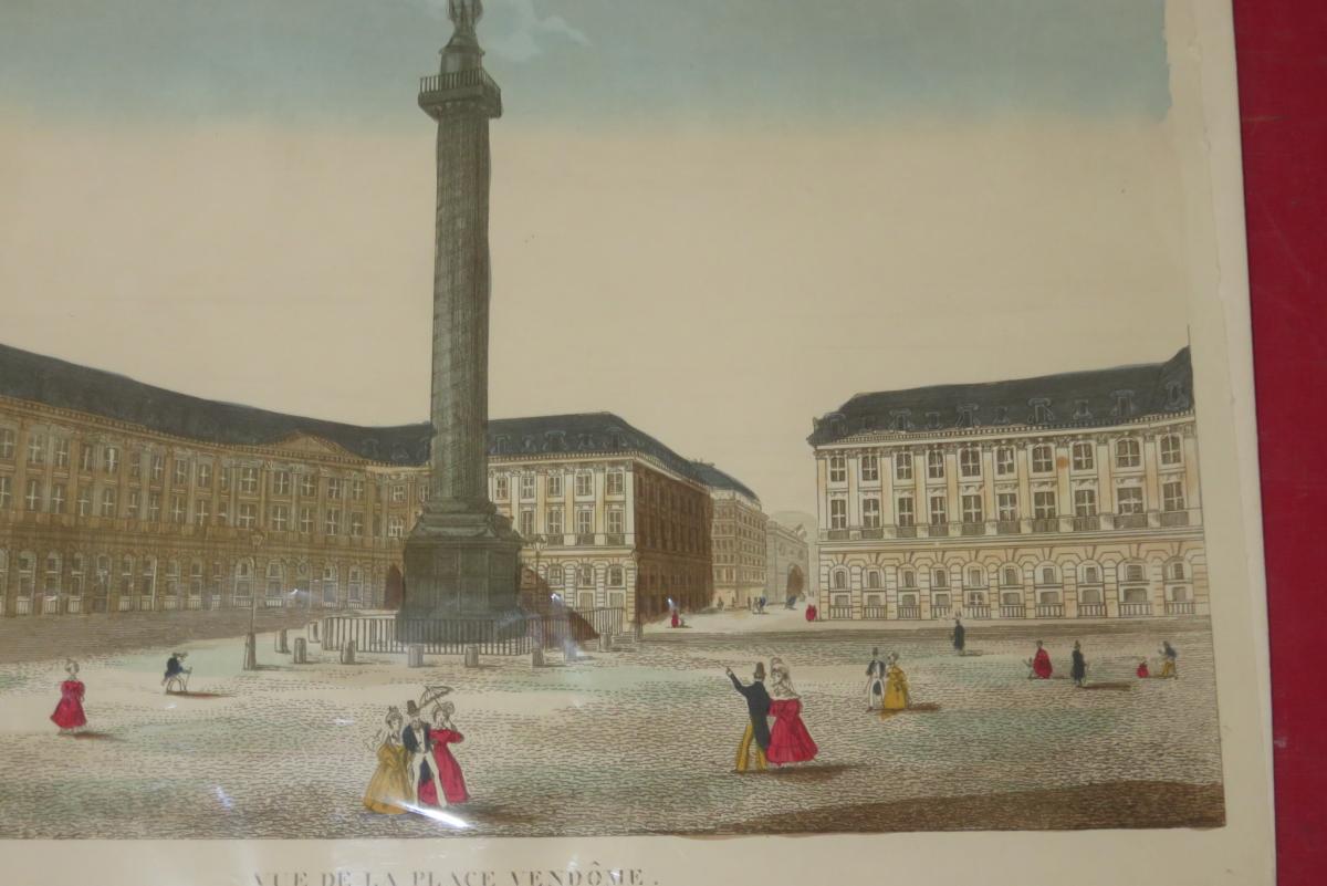 Place Vendôme, Vue d'Optique époque Début 19ème.-photo-3