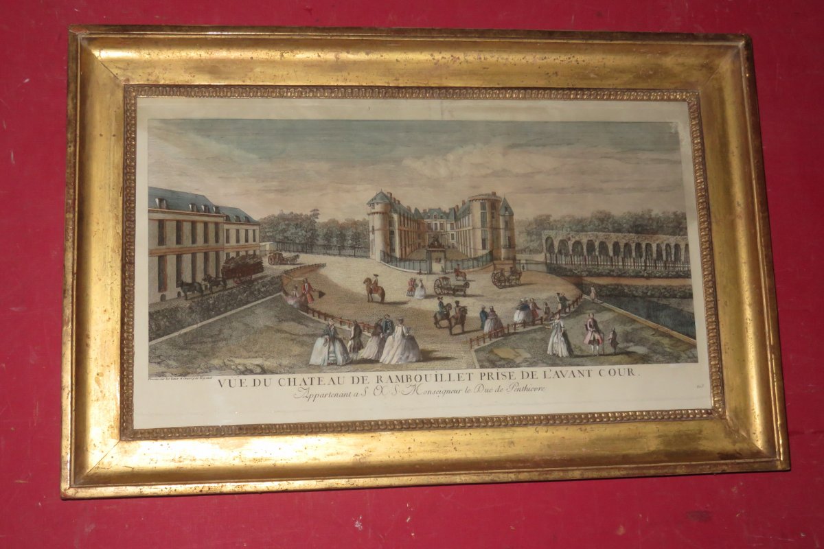 Le  Chateau de Rambouillet , vue d'optique époque 18ème-photo-2