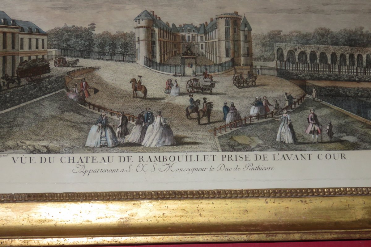 Le  Chateau de Rambouillet , vue d'optique époque 18ème-photo-2