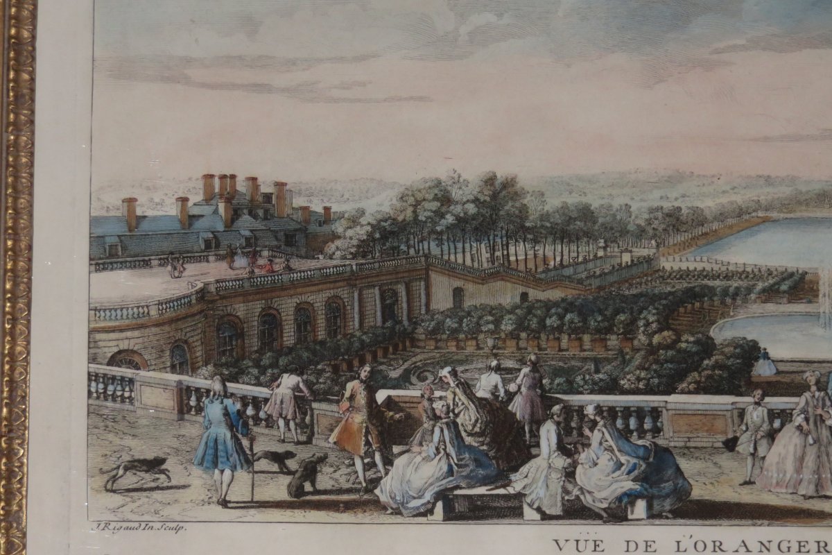 The Orangery Of The Chateau De Versailles, 18th Century Optical View.-photo-3