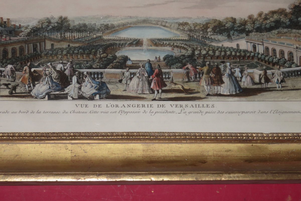 The Orangery Of The Chateau De Versailles, 18th Century Optical View.-photo-2