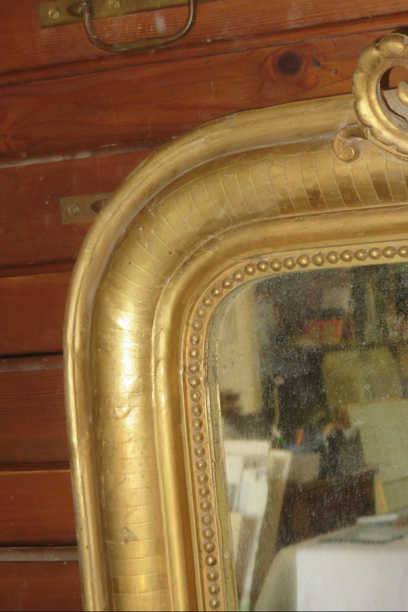 Louis Philippe Mirror, 19th Time, In Golden Wood.-photo-4