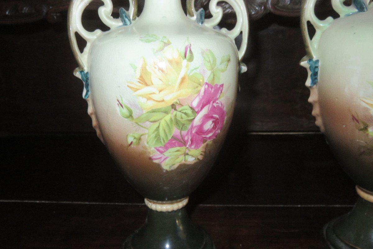 Pair Of Porcelain Vases, Late 19th Time.-photo-1