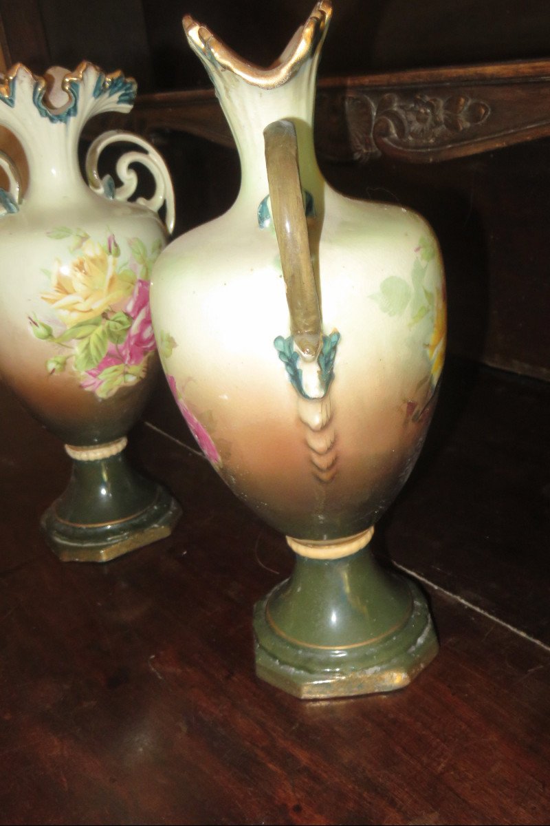 Pair Of Porcelain Vases, Late 19th Time.-photo-3