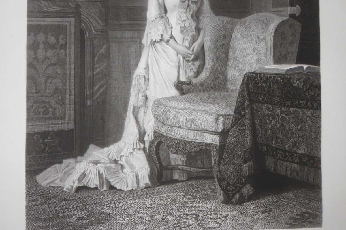 "the Old Armchair", 19th Century Etching.-photo-4