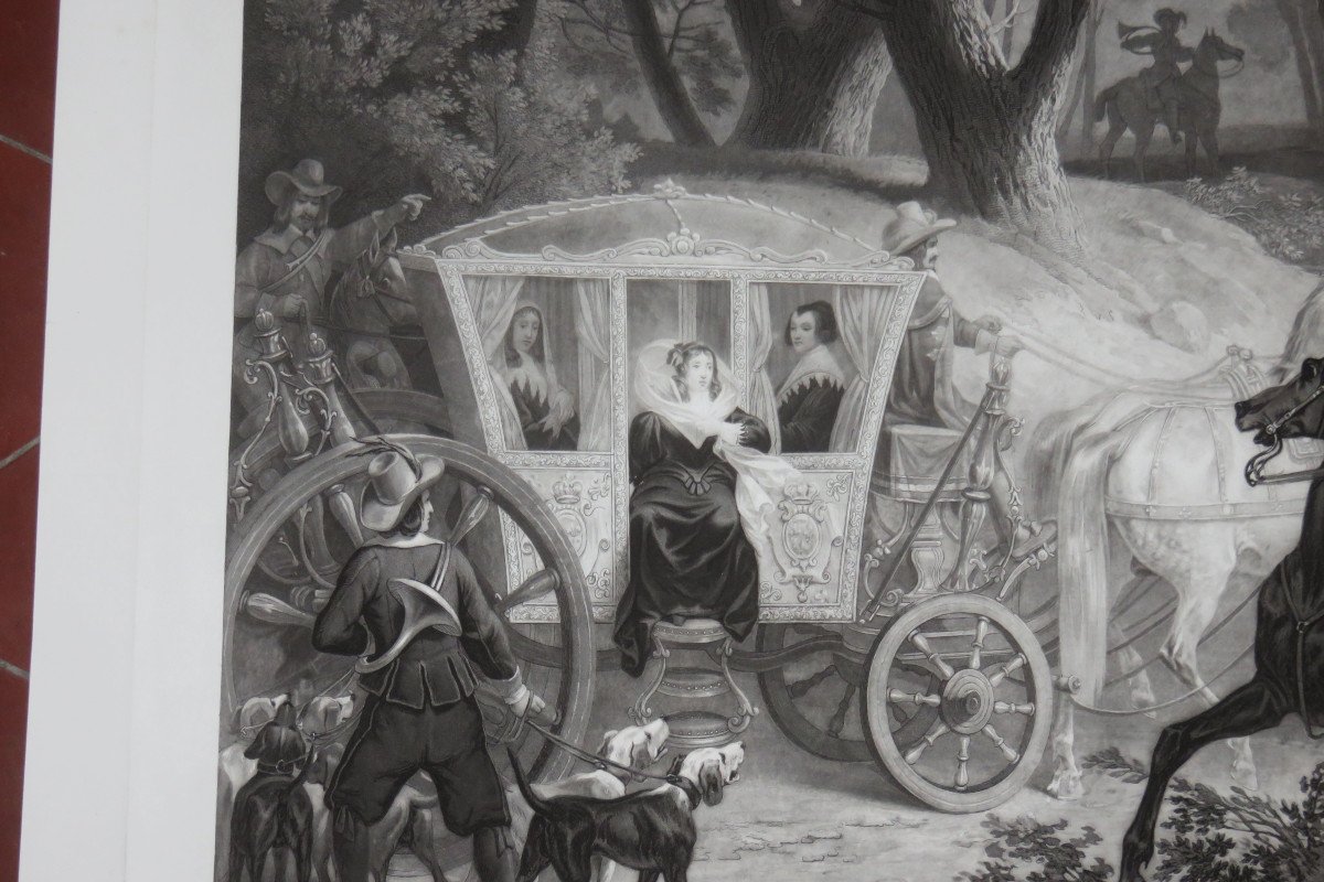 Five Mars Or Favorite Of King Louis XIII; At La Chasse Royale, 19th Century Etching.-photo-3