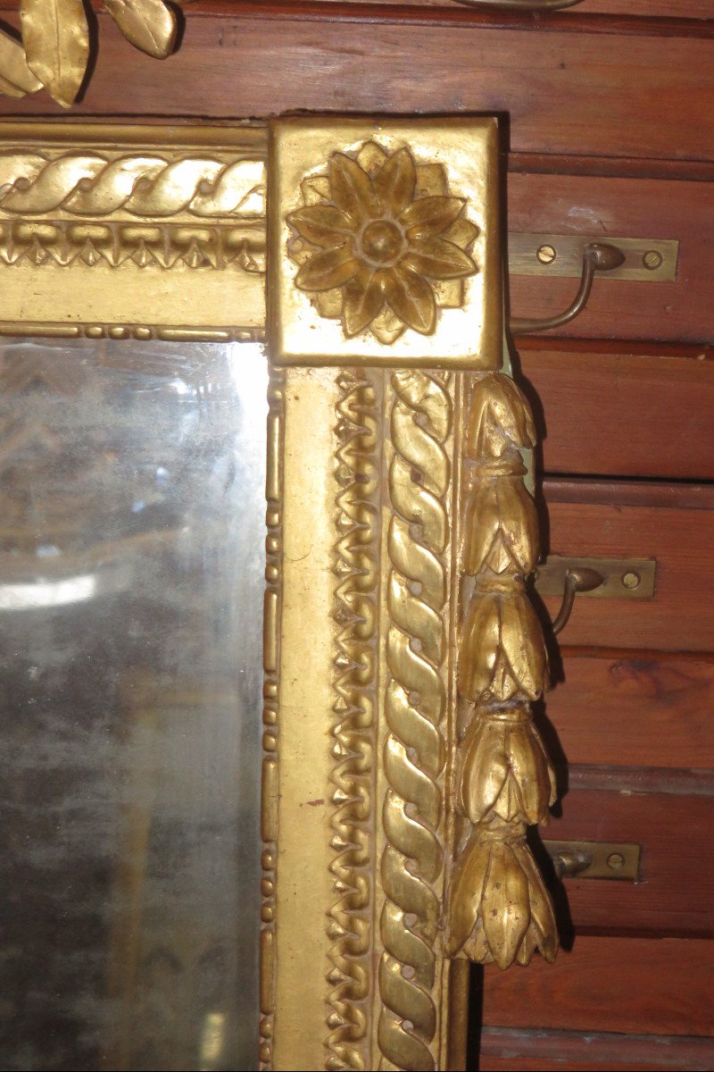 18th Century Mirror, Louis XVI In Golden Wood.-photo-4