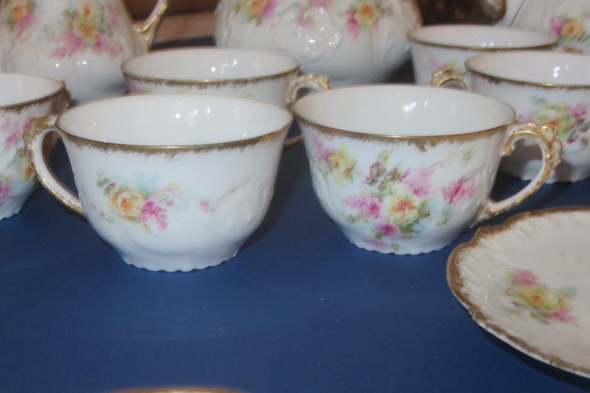 Paroutaud Et Frères, Coffee Service, Limoges Porcelain, Early 20th Time.-photo-3