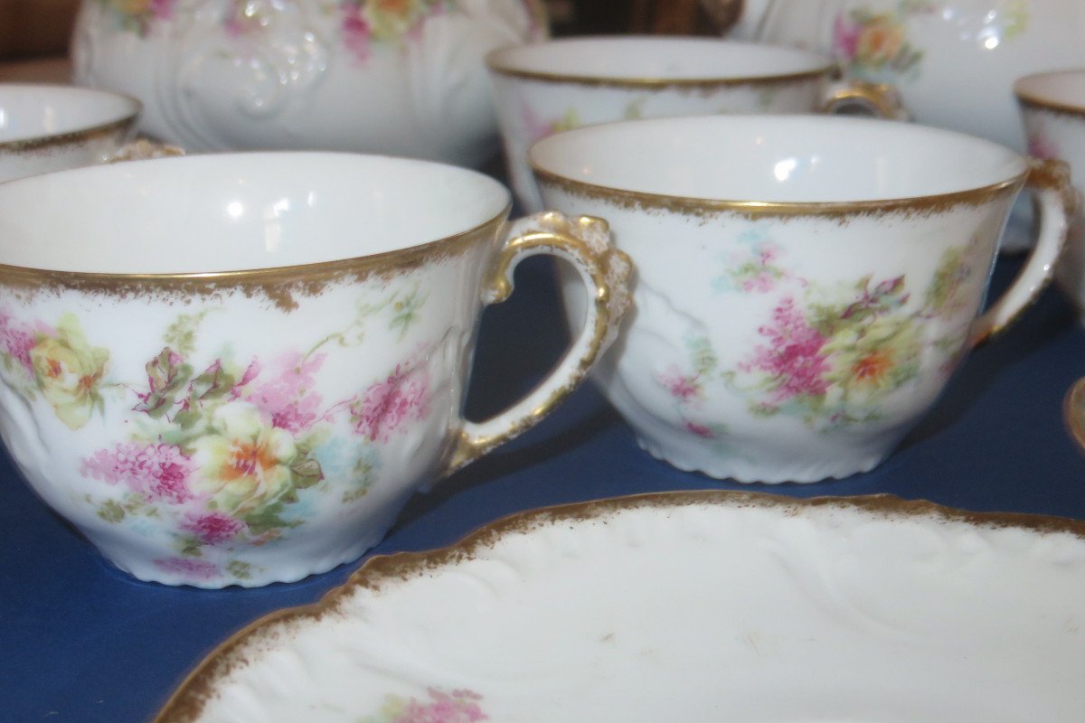 Paroutaud Et Frères, Coffee Service, Limoges Porcelain, Early 20th Time.-photo-4