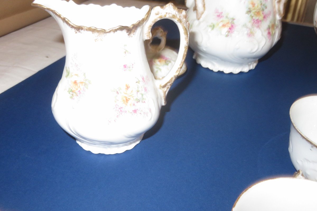 Paroutaud Et Frères, Coffee Service, Limoges Porcelain, Early 20th Time.-photo-7