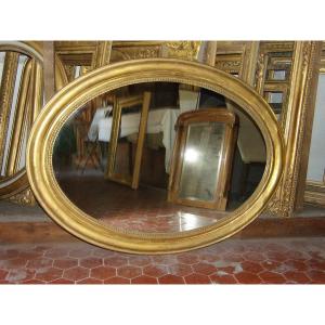 Oval Mirror, 19th Time, In Golden Wood.
