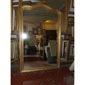 Large 19th Century Mirror, In Golden Wood.