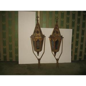 Pair Of Procession Lanterns, Late 18th Century.