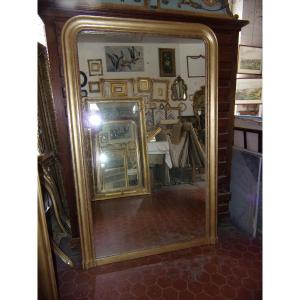 Large Louis Philippe Mirror, 19th Century, In Golden Wood.