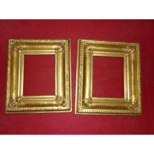 Pair Of 19th Century Frames, In Golden Wood.