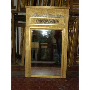 Art Deco Mirror From The Early 20th Century, Gold And Silver.