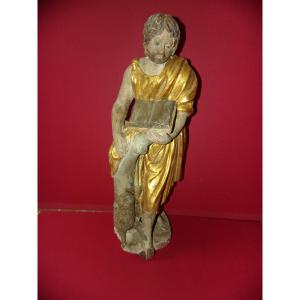 Statue, Christ  En Bois Sculpté, Polychrome, époque 18ème.