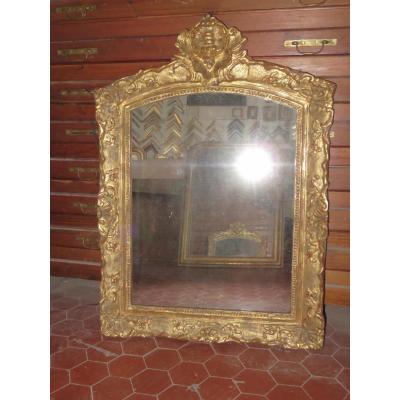 Mirror 17th Time, Louis XIV Gilded Wood.