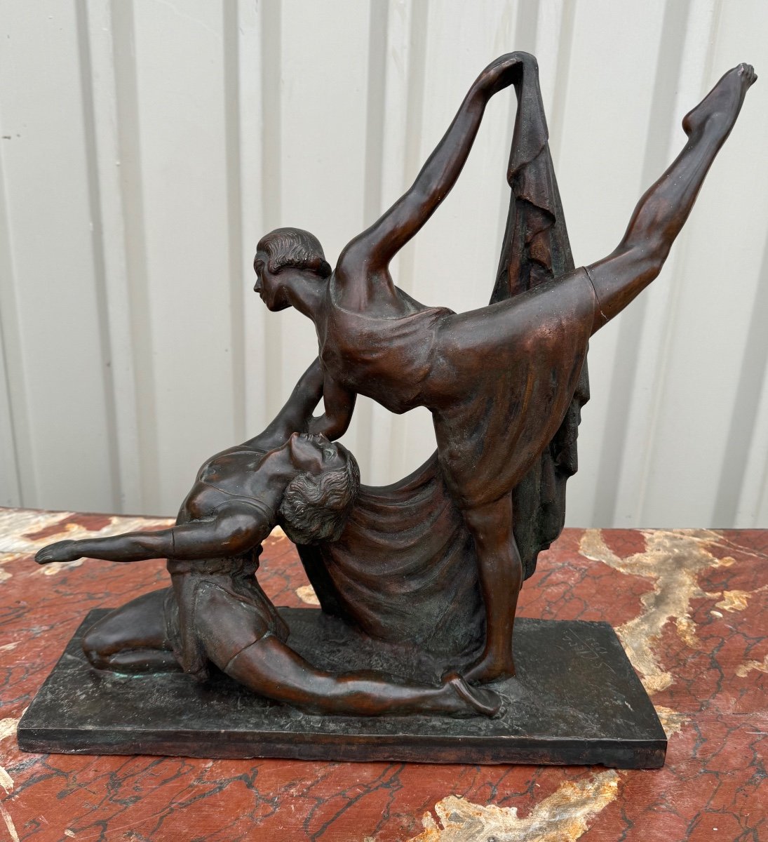 Bronze Sculpture "dancer" Art Deco Period Signed Sylvestre Clerc (1892-1965)