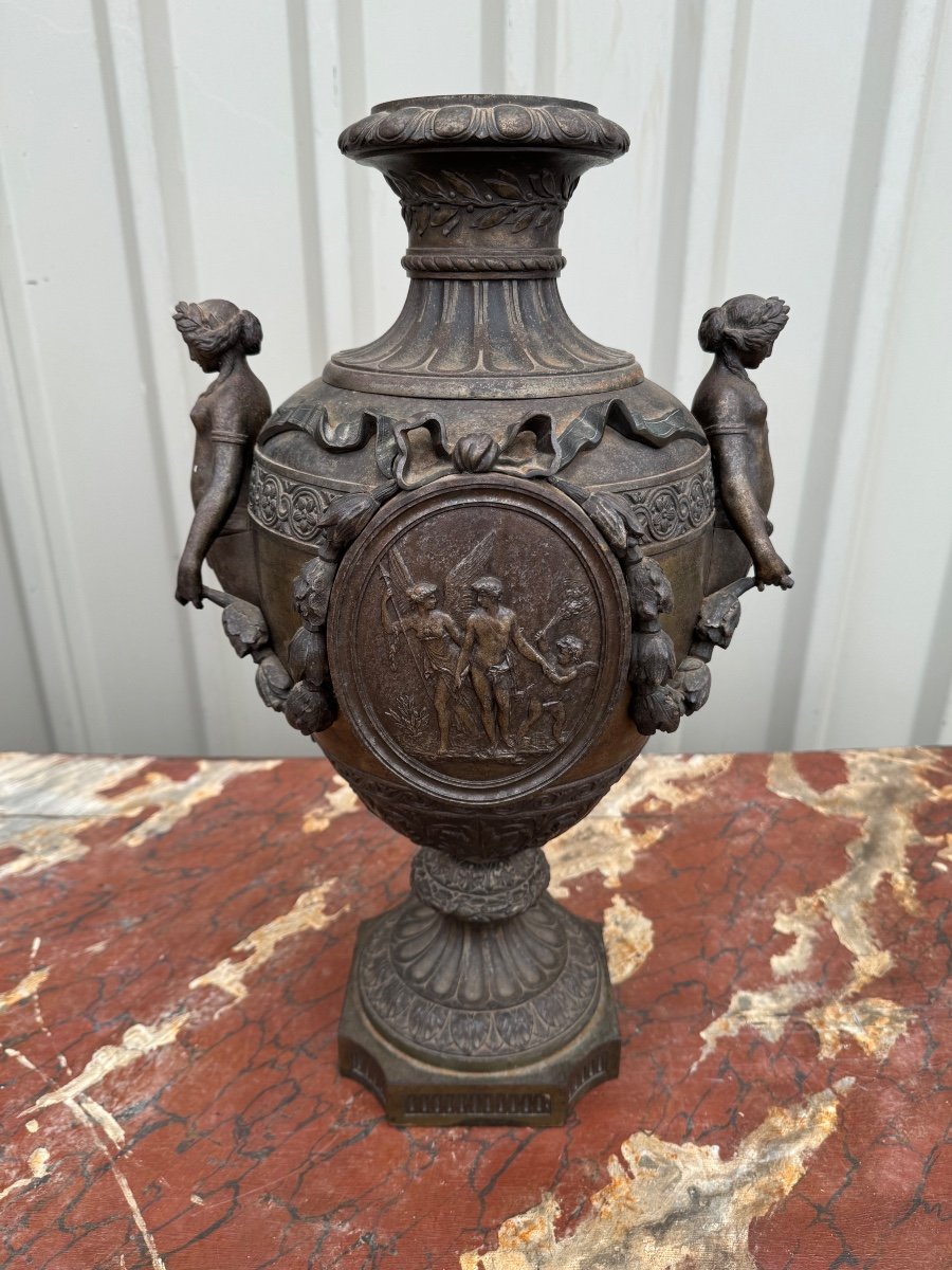 Louis XVI Style Cast Iron Vase / Urn, 19th Century