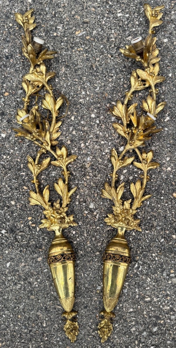 Pair Of Gilt Bronze Wall Lights From The Napoleon III Period